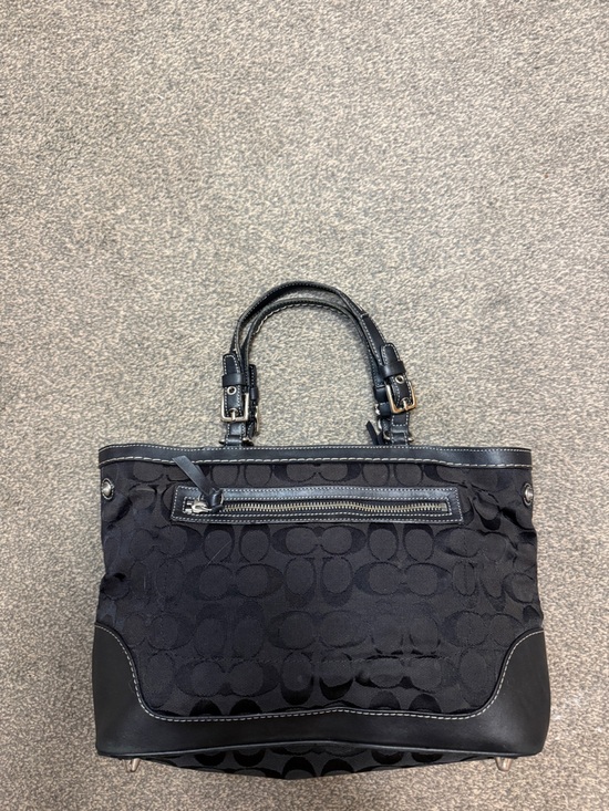 Coach Handbags - Vintage Coach Hampton Signature Satchel Black Canvas Leather Y2K Hobo code 6830